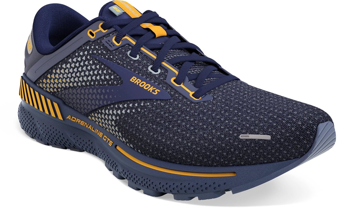 Men’s Adrenaline GTS 22 (438 - Peacoat/Grey/Sunflower) BROOKS Men’s Adrenaline GTS 22 (438 - Peacoat/Grey/Sunflower) -Shoe Serie Store 110366 438 A Adrenaline GTS 22