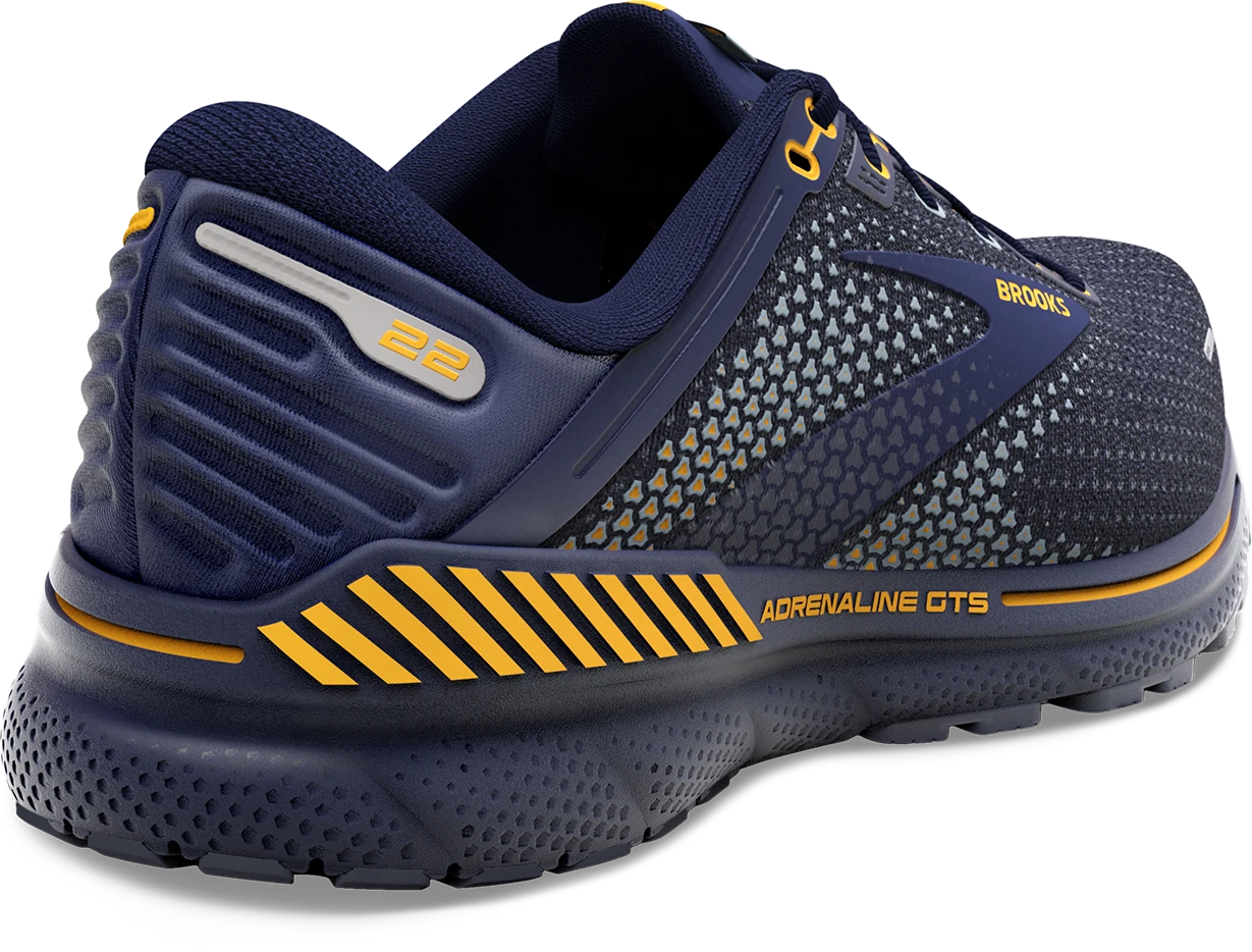 Men’s Adrenaline GTS 22 (438 - Peacoat/Grey/Sunflower) BROOKS Men’s Adrenaline GTS 22 (438 - Peacoat/Grey/Sunflower) -Shoe Serie Store 110366 438 H Adrenaline GTS 22