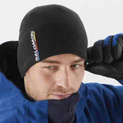 Salomon Graphic Beanie (Deep Black) -Shoe Serie Store 40796B08 A184 4F33 B495 F93BD681BFC0