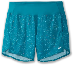 BROOKS Women's Chaser 7" Short (486 - Lagoon Speckle Print/Lagoon)