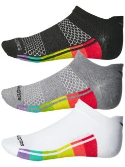Saucony Inferno Ultralight No Show Socks 3-Pack (905 - Bright Assorted)
